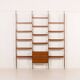Italian mid century floor to ceiling teak wall unit or room divider, 1960