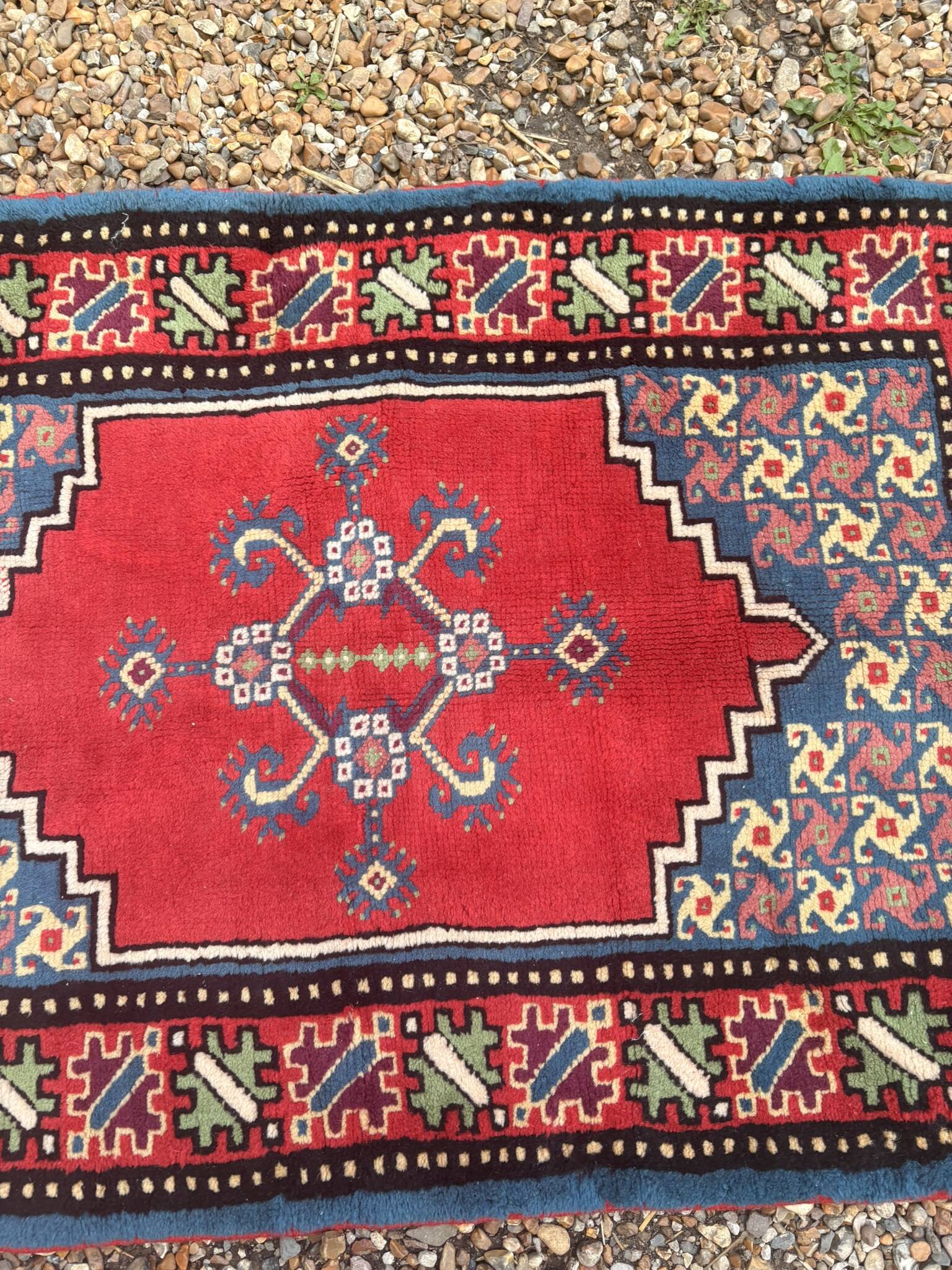 Vintage Oriental Handwoven Caucasian Shirvan Rug 82x130cm