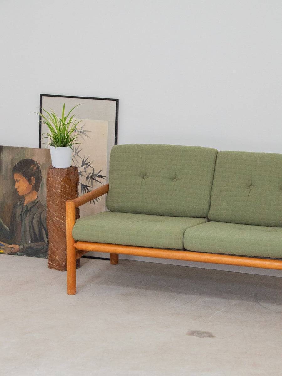 Canapé banquette 2 places verte , Europe de l'est