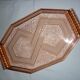 Art Deco pink glass transparent dish