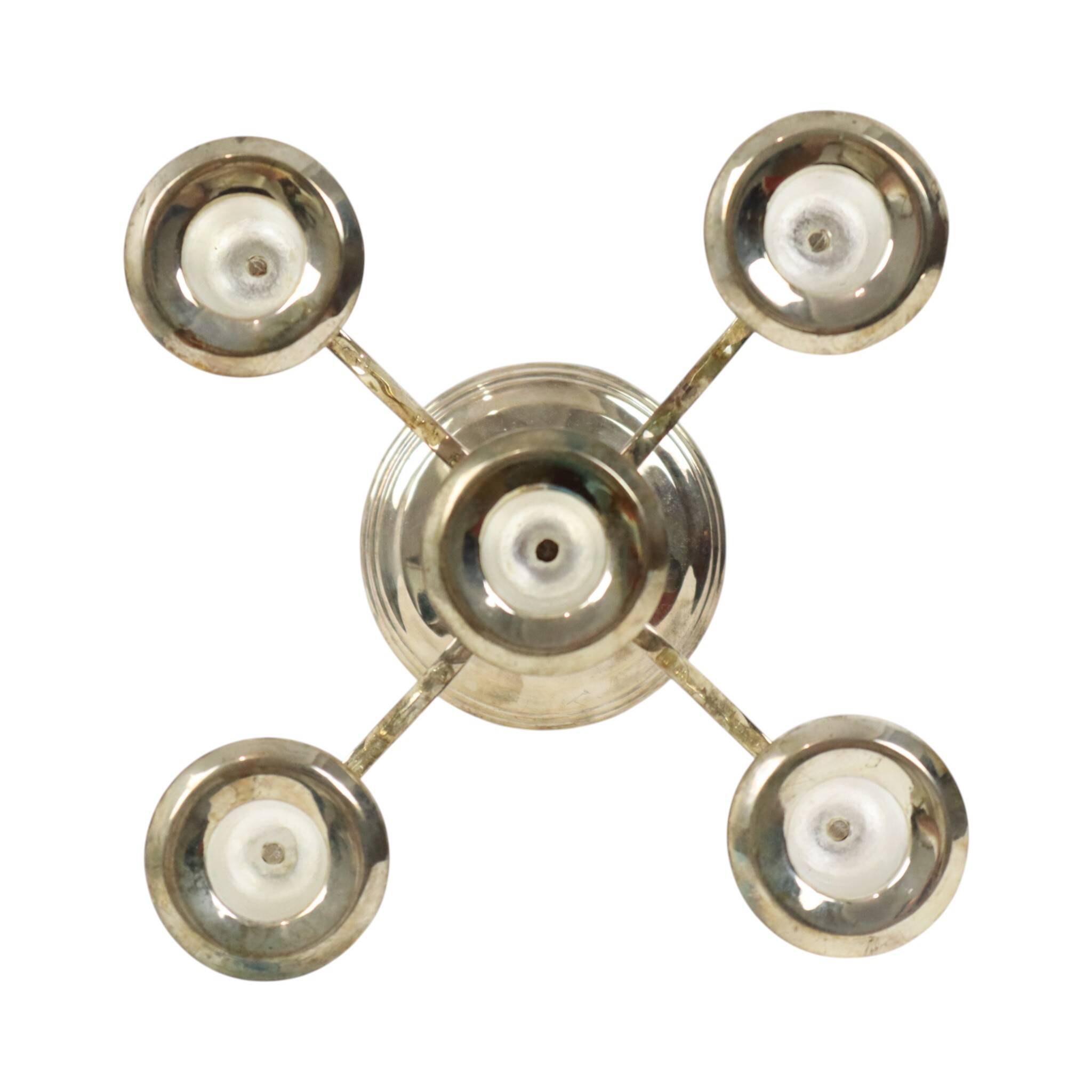 Vintage Candlestick Silver-Plated Metal Adjustable 20cm