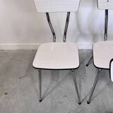 Set of table and 4 chairs in gray-white formica