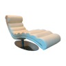Modern white leather chaise longue on chrome base