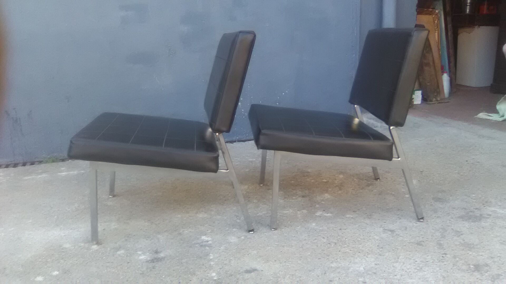 Pair of vintage skai armchairs