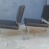 Paire de chauffeuses vintage skai
