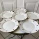set of 6 flat plates Digoin Sarreguemines small flowers 50s