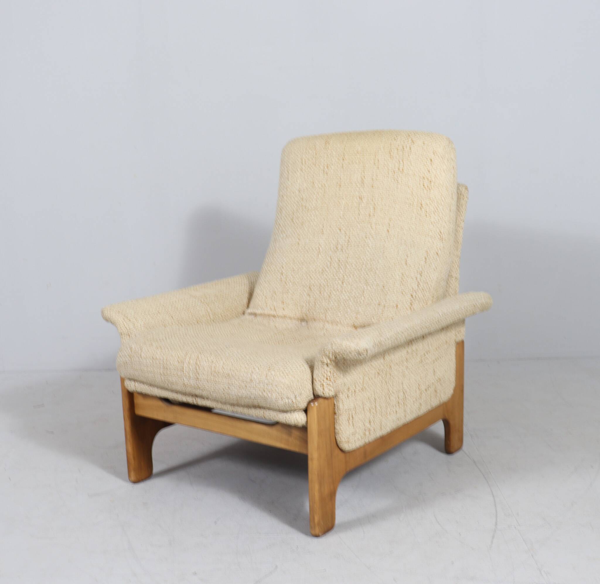 Fauteuil lounge scandinave du milieu du siècle avec ottoman, 1970