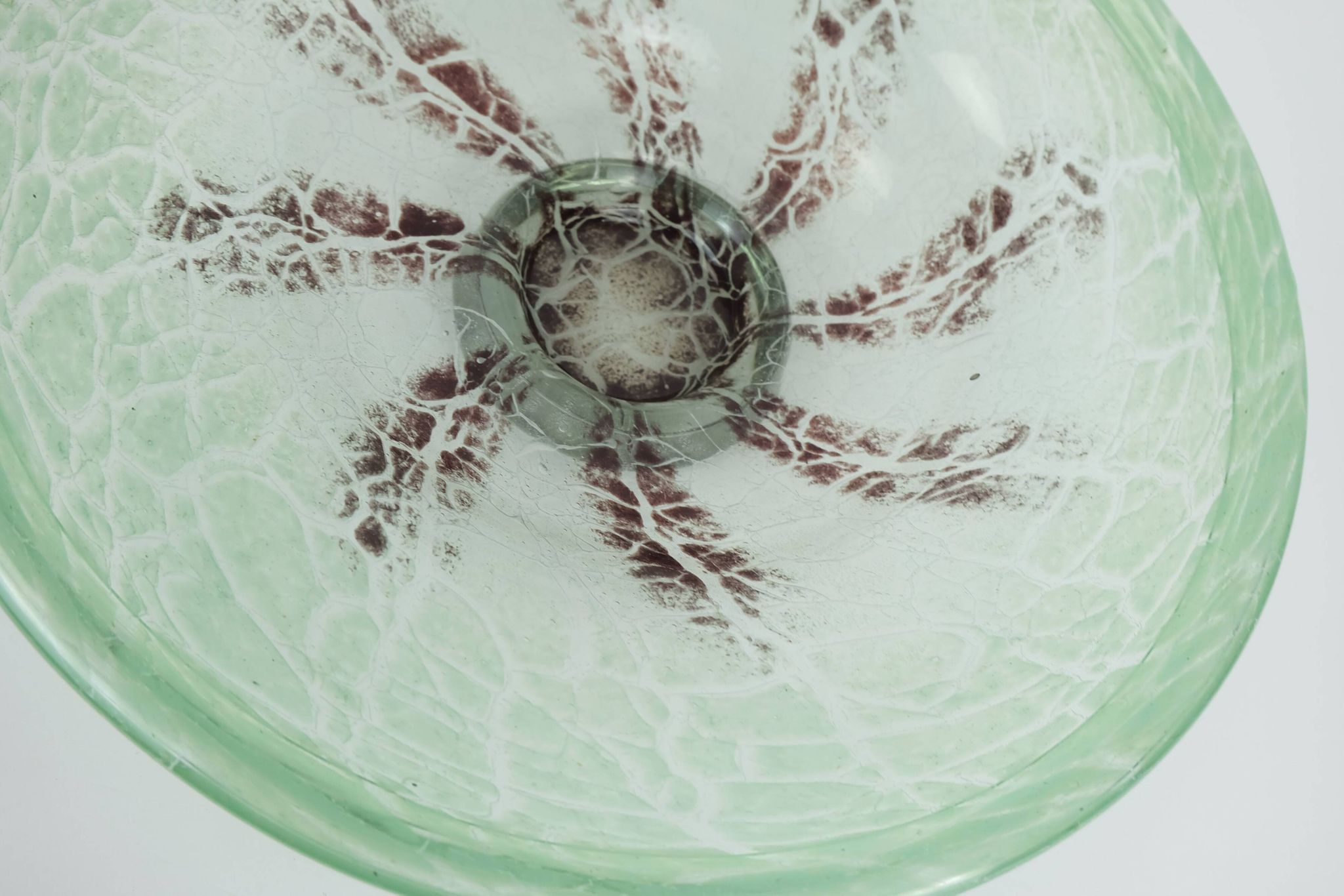 fantastic large WMF art deco ikora glass BOWL karl wiedmann 1930s green and