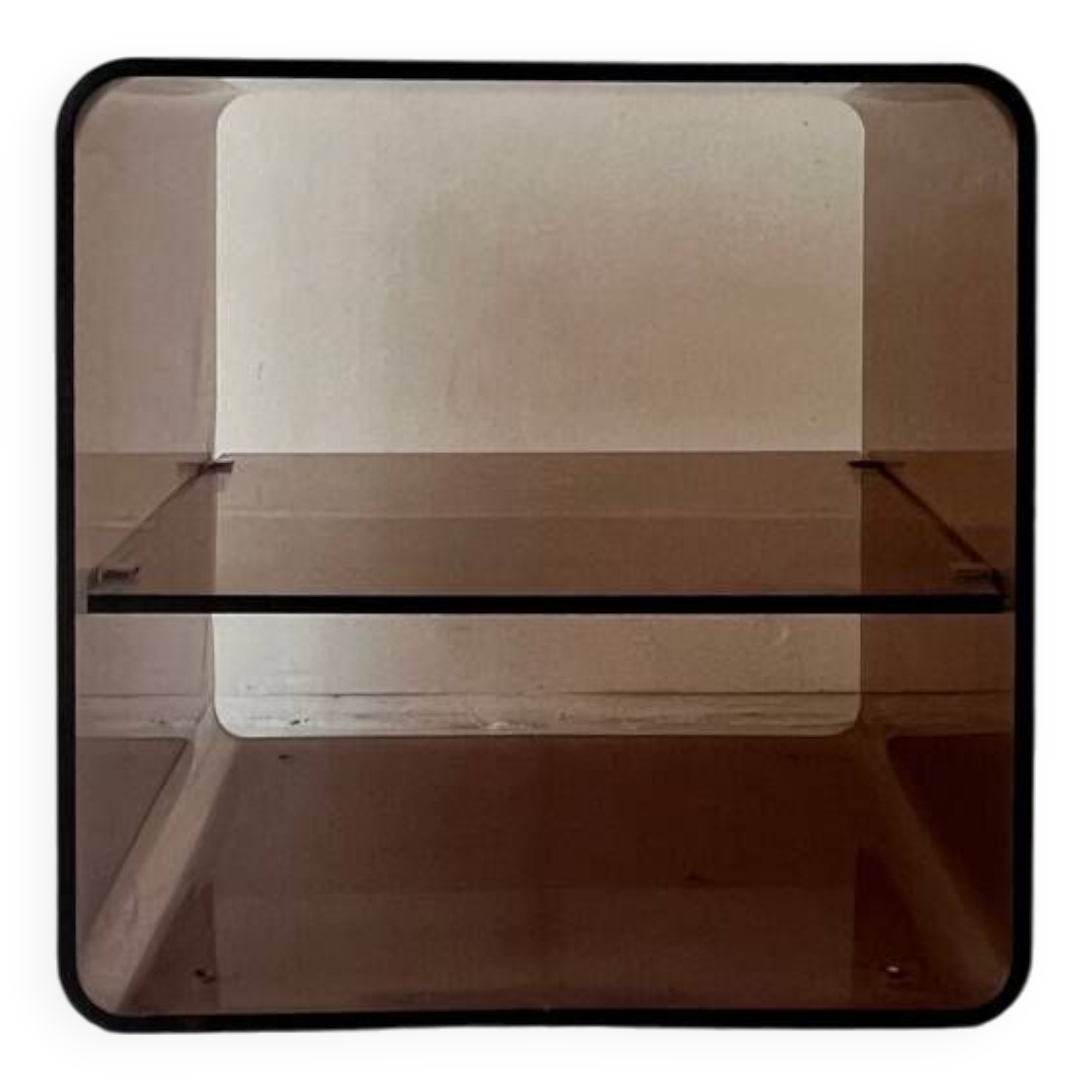 Side table/bedside table in smoked plexiglass, M.Dumas for Roche Bobois 1970