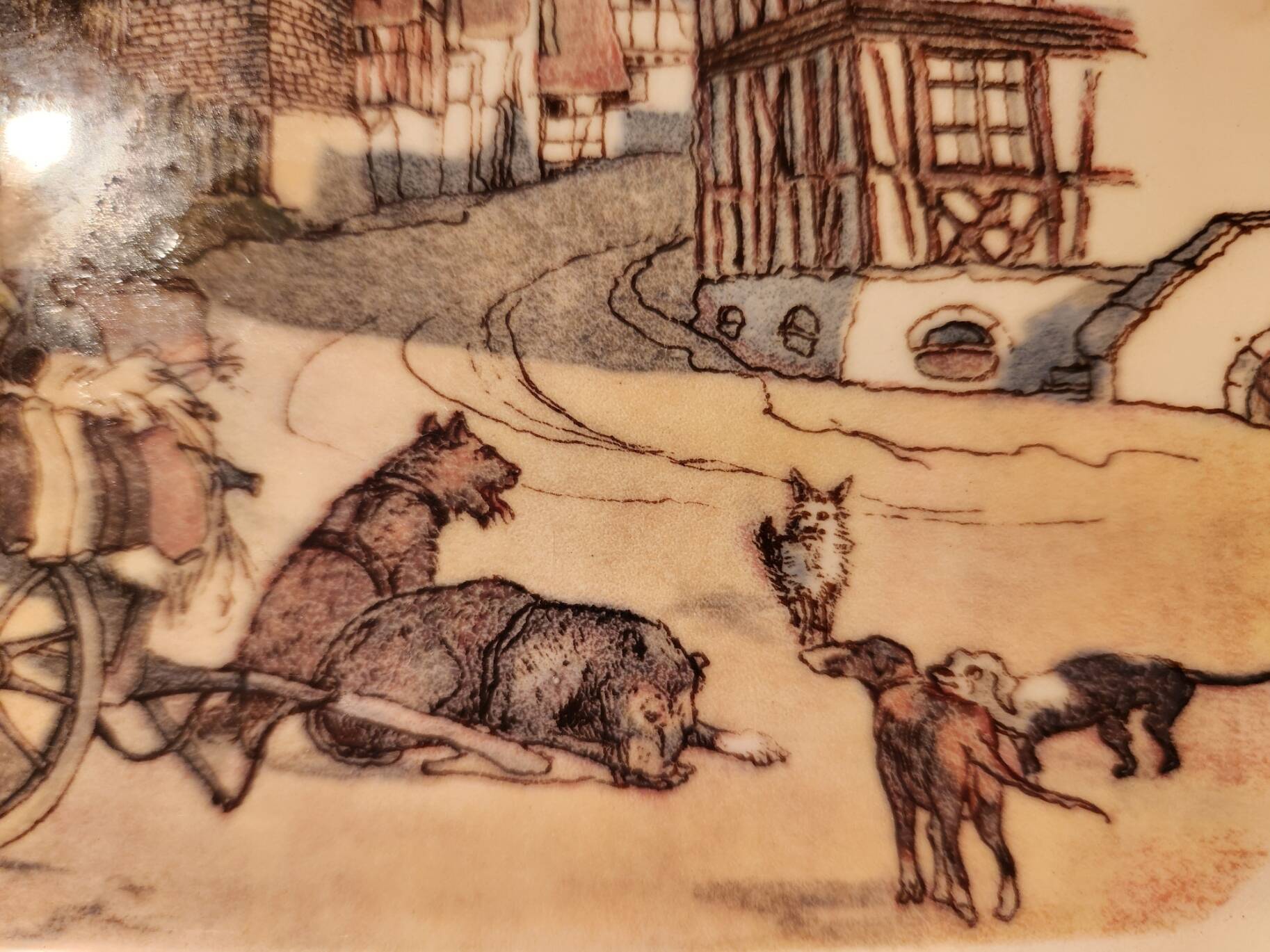 Obernai compartment dish Sarreguemines signed Loux