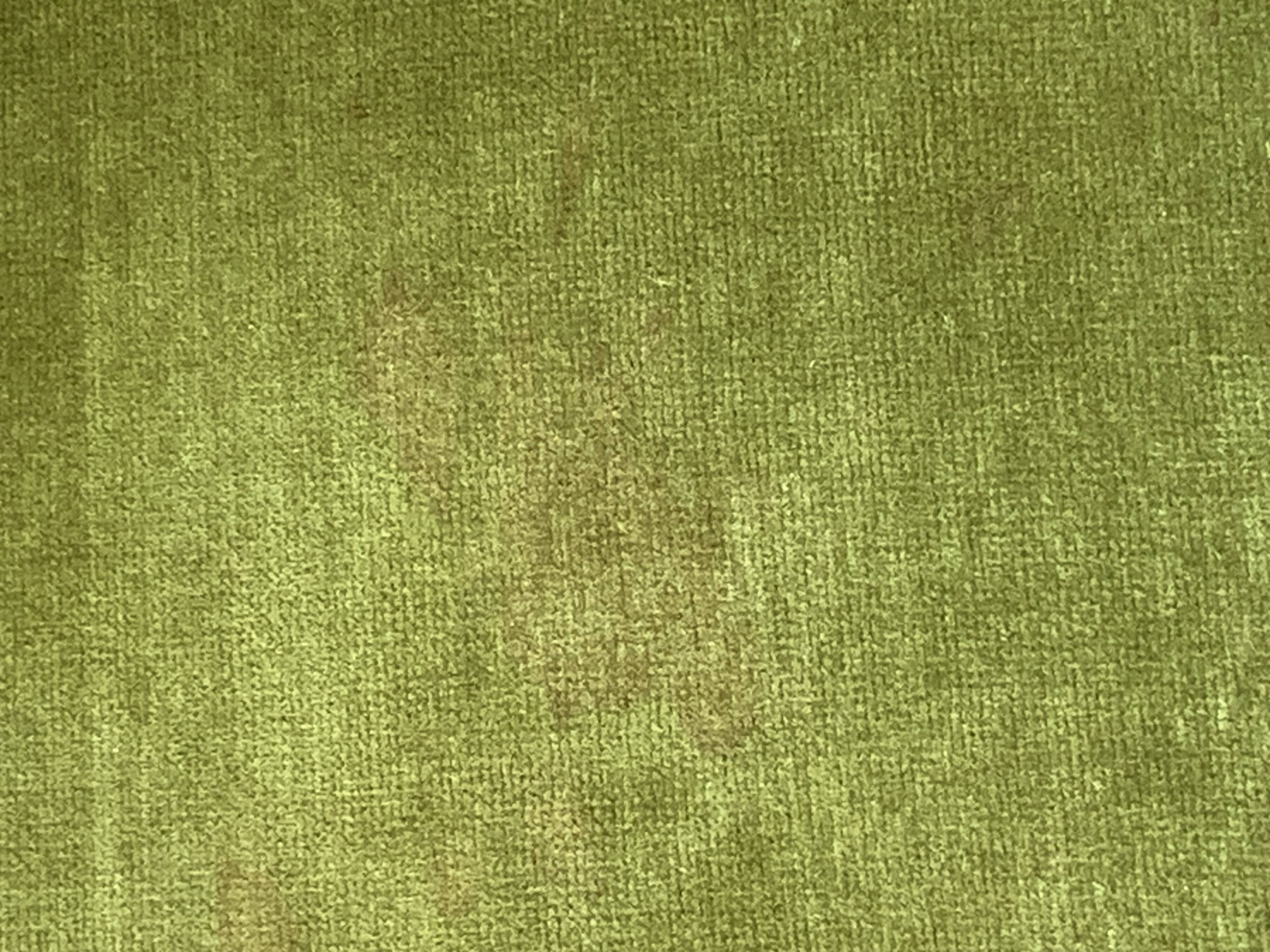 Vintage green velvet toad armchair