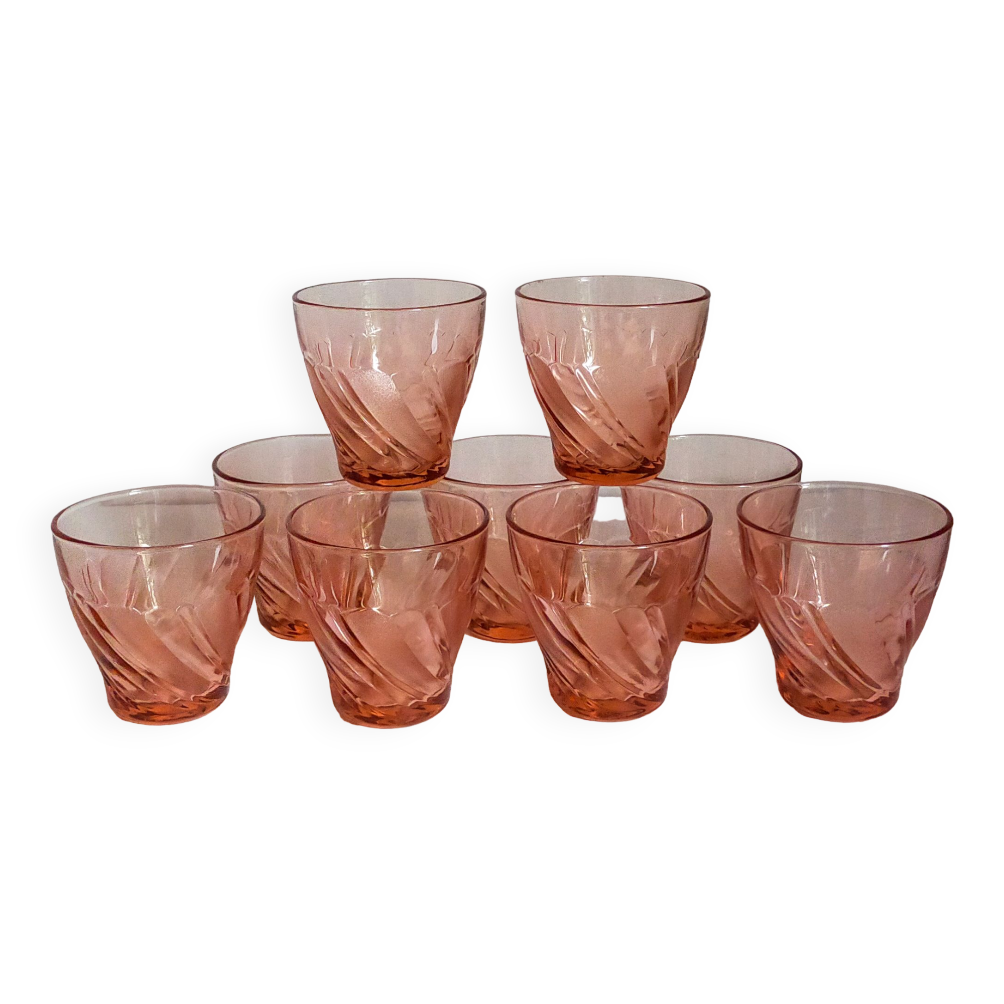 Nine Vereco glasses in Rise glass 80s