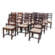 Suite de 17 chaises paillées à haut dossier