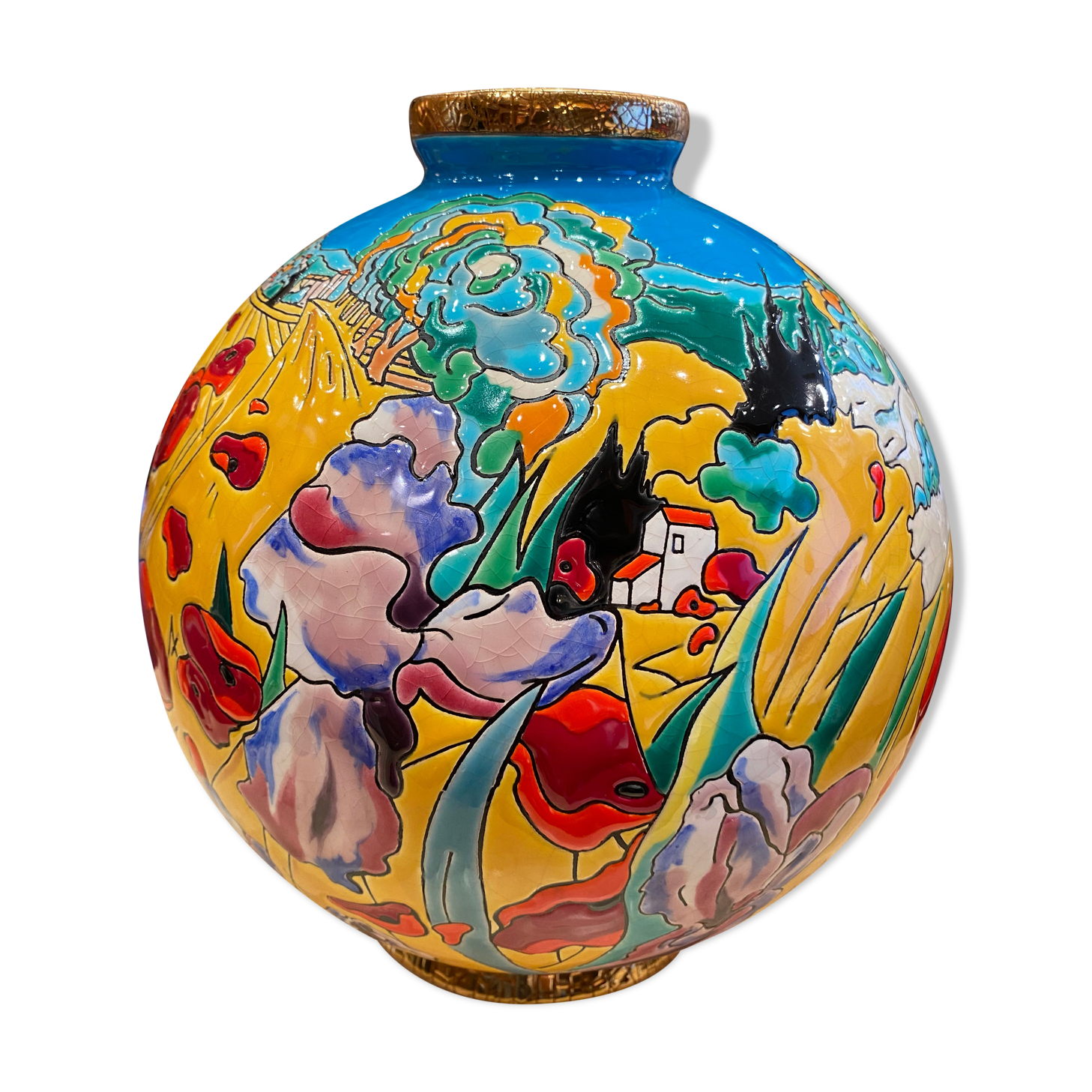 Vase boule Émaux de Longwy  Selency