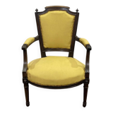 Louis XVI style armchair in beech, late 19th century