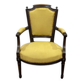 Fauteuil de style Louis XVI en hêtre fin XIXème