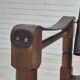 Années 1960, fauteuil lounge scandinave "Safari", état d'origine, cuir, bois de hêtre.