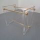 Italian acrylic glass and brass magazine rack, 1970s