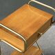 60s wooden and gold metal bedside table