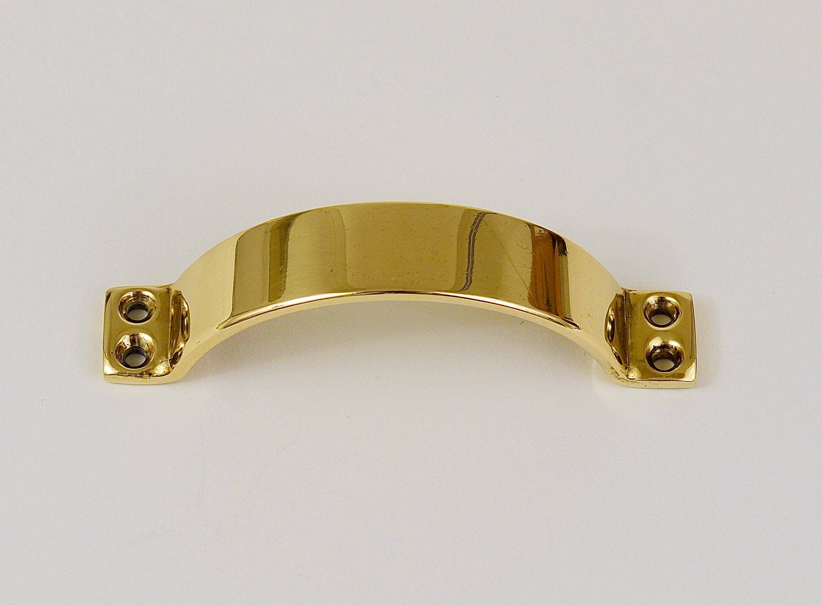 Up to 50 mid-century brass handles for doors, drawers, chests of drawers, Austria, 1950s.