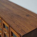 Vintage Dutch Oak Haberdashery Shop Cabinet / Vitrine, 1950s