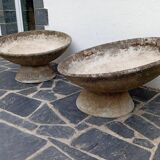Paire de jardinières vasques années 50 fibrociment