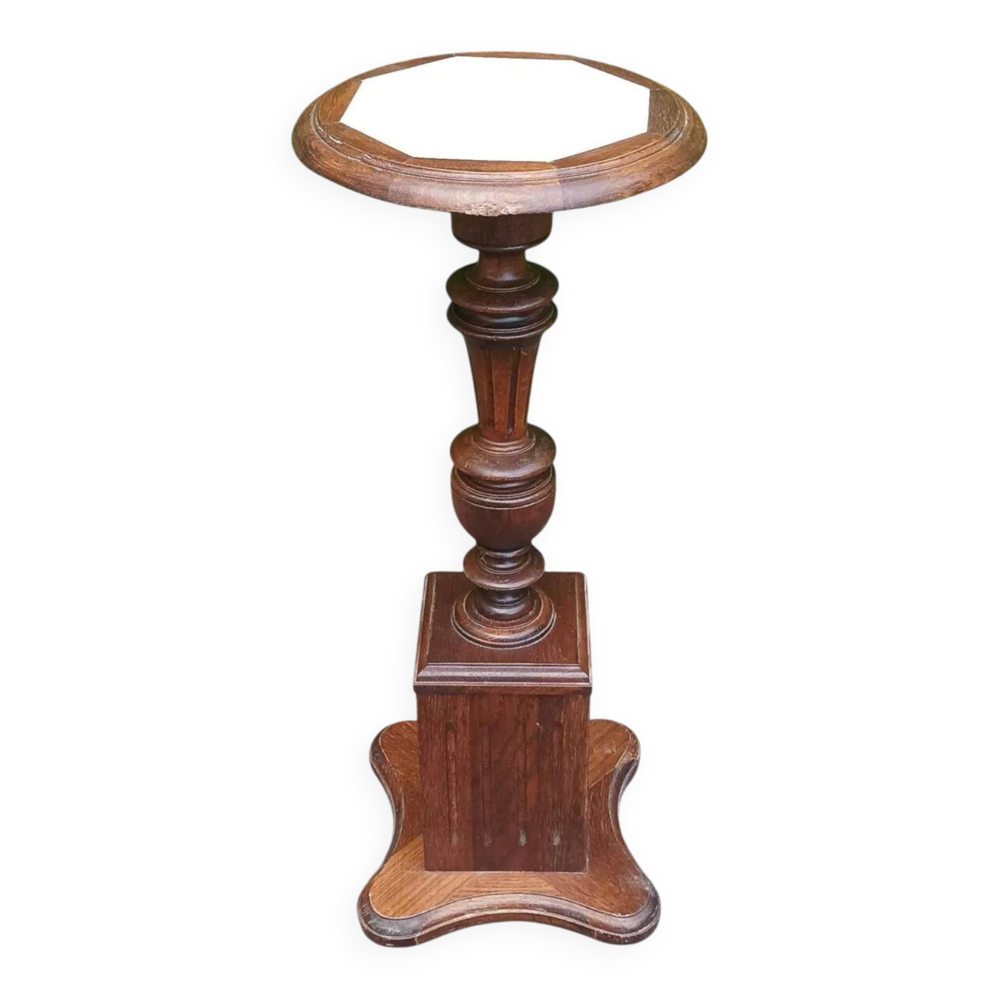 Carved oak stool