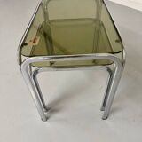 Morex nesting coffee table in metal and smoked glass, Italian design from the 1980s
