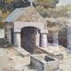 Watercolor "the Breton fountain" by Claude Houal