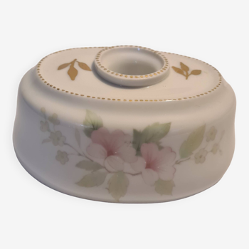 Coquet Limoges France inkwell floral decor