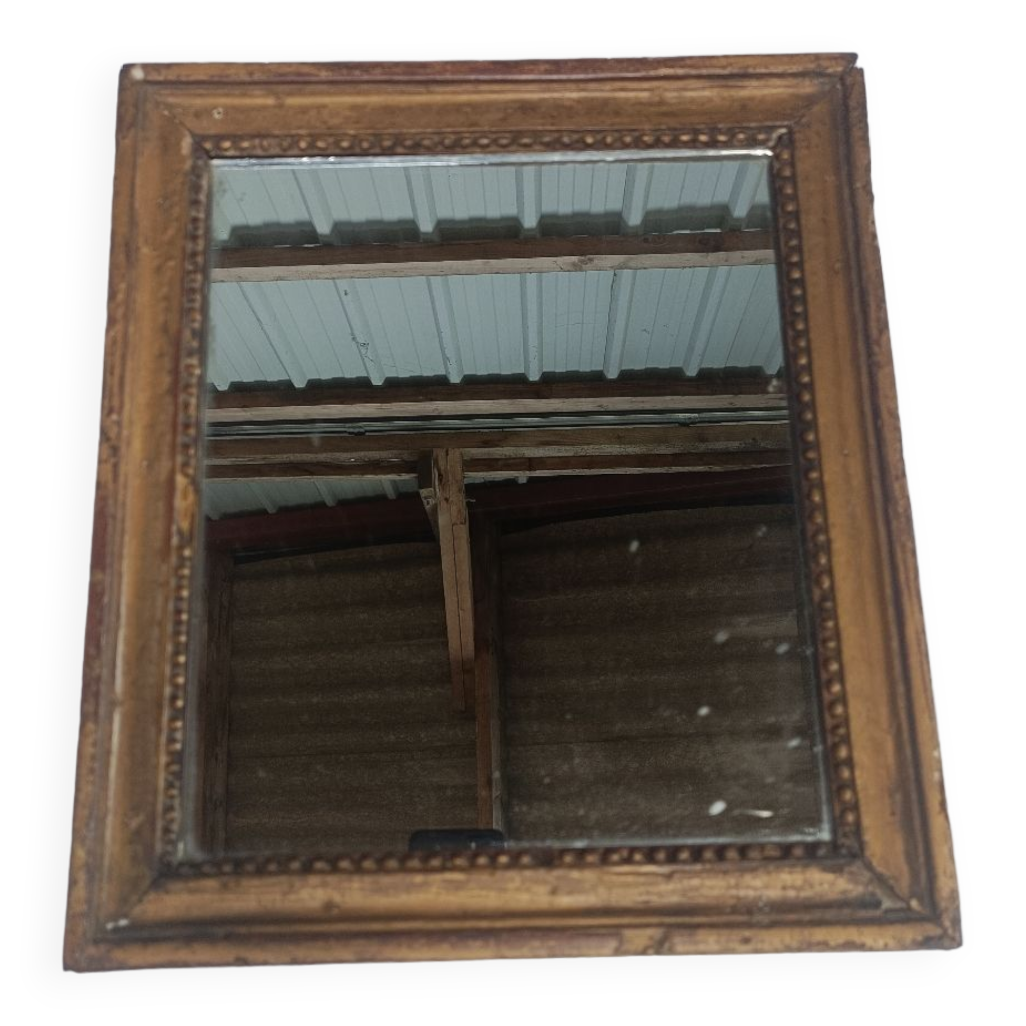 Small mirror in carved stucco wood, nineteenth, original ice