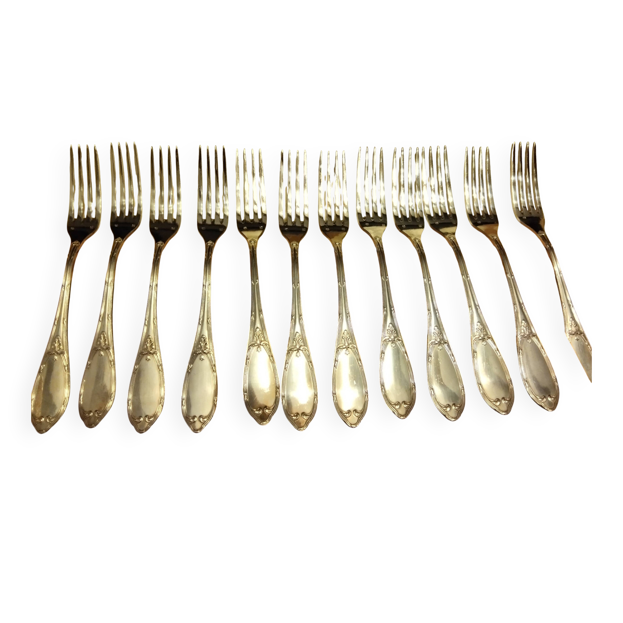 12 silver-plated metal forks by Félix Frères
