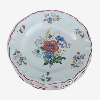 Lot de 8 assiettes en porcelaine Digoin Sarreguemines