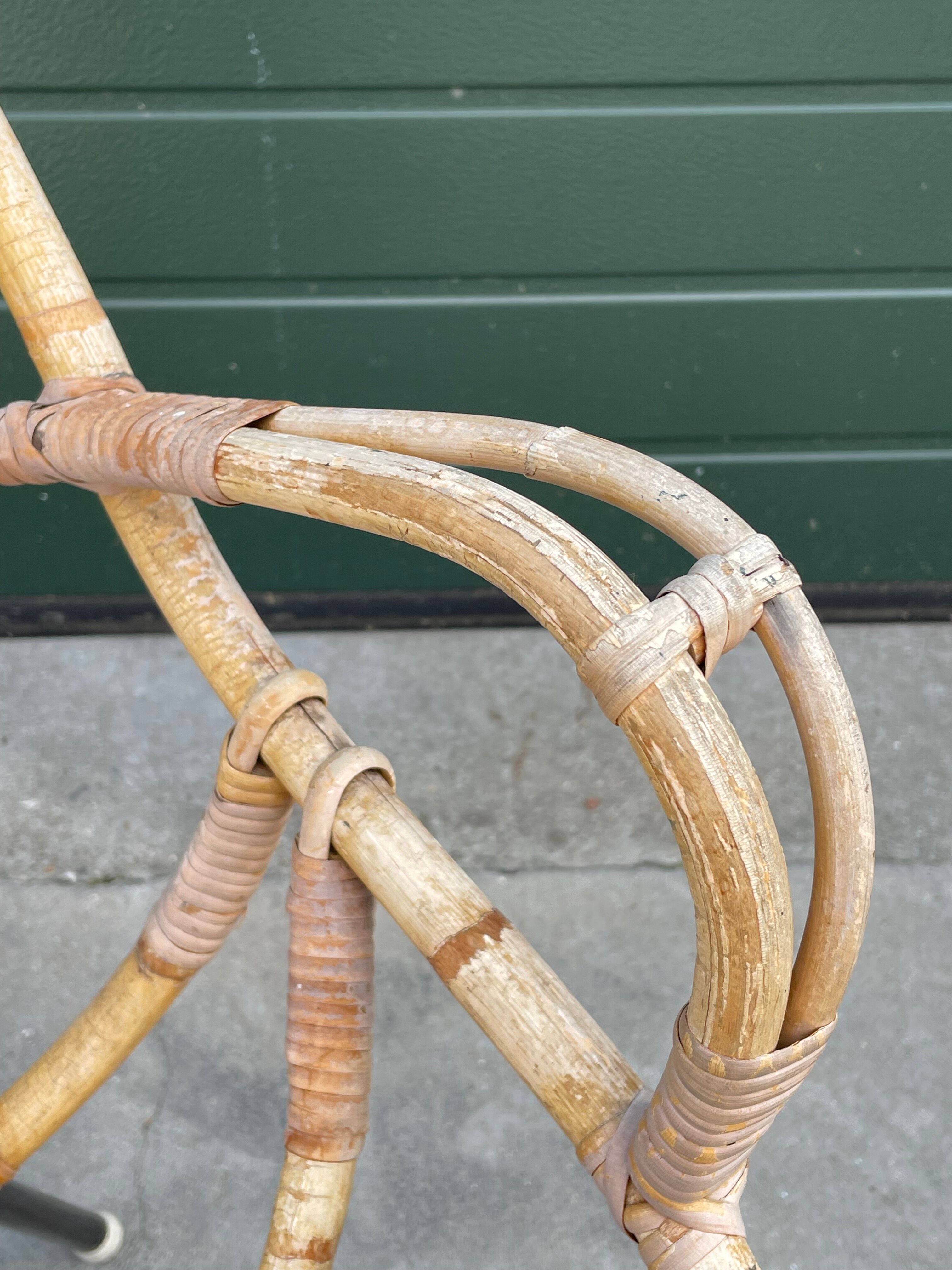 Rattan chair by Dirk van Sliedregt Rohe Noordwolde 1960 in the Netherlands