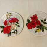 Set of 2 glazed ceramic dessert plates signed ZINGARO - Italy 1960s