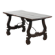 Table espagnole antique du début du XVIIIe siècle avec un pied en fonte.