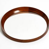 Beautiful round 1960s teak wall mirror by TH. POSS 'EFTF Copenhagen Denmark