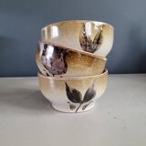 Trio of vintage stoneware bowls