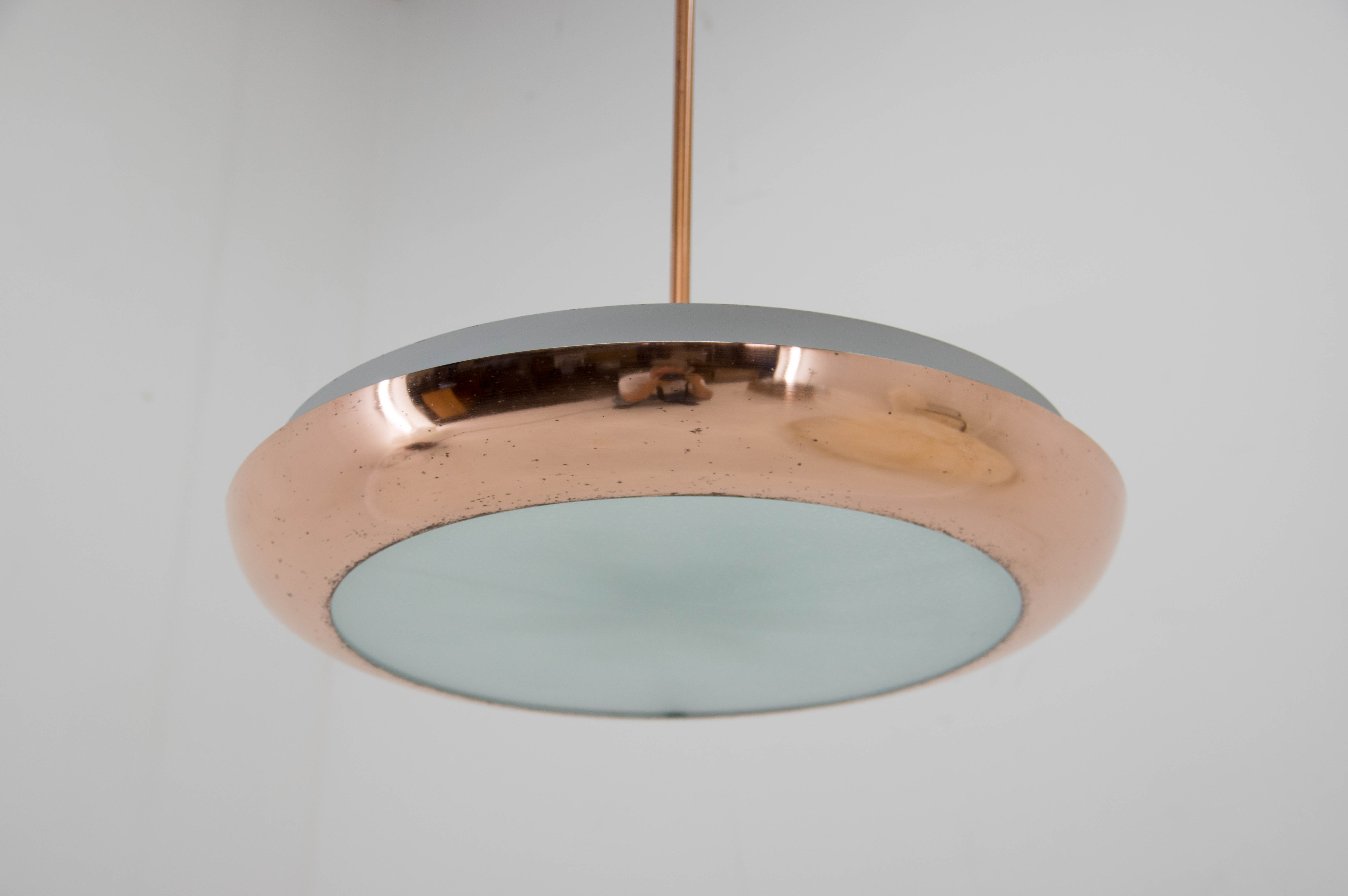 Buhaus / Functionalist Copper suspension UFO, 1930s, Restored
