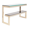 Table console à 2 niveaux revêtue d'or par belgo chrom Dewulf Sélection