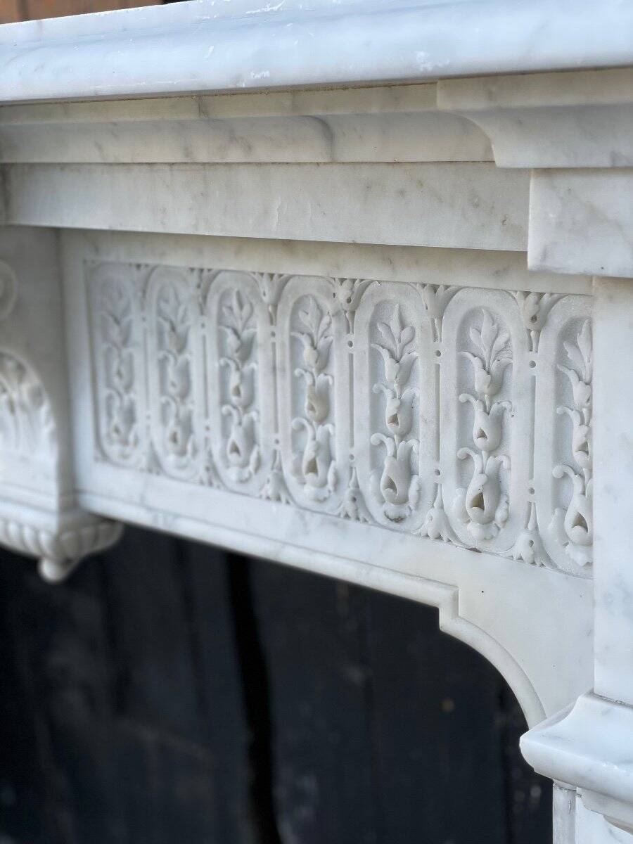 Napoleon III fireplace in Carrara marble