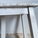 White wooden workshop stool