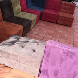 Canapé panoramique vintage modulaire 9 places