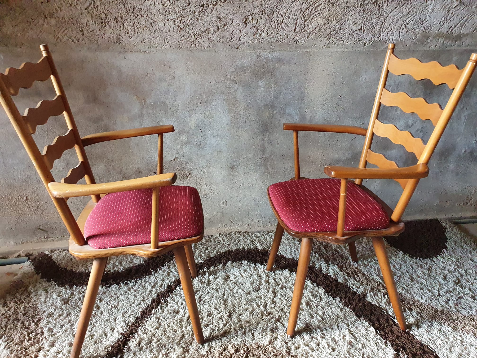 Paire de chaise style "Moustache" vintage