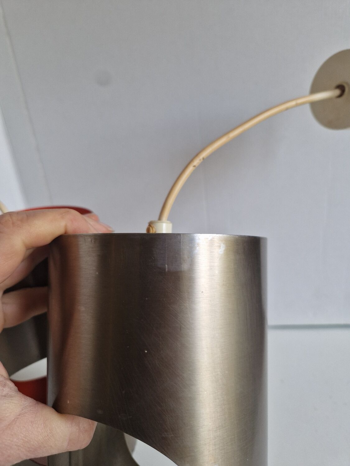 Set of 2 Cylindrical Pendant Lights from the 70s