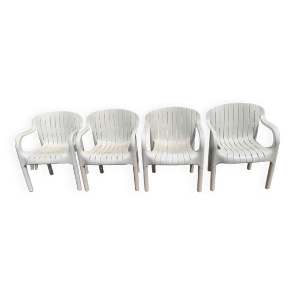 4 fauteuils jardin allibert  «&nbsp;dangari&nbsp;» de Pierre Paulin