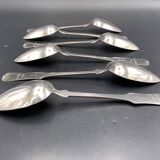 Series of 6 large solid silver spoons Hamburg Hess Germany dated 1869