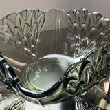 Empty cup pocket Art Deco molded crystal Czechoslovakia