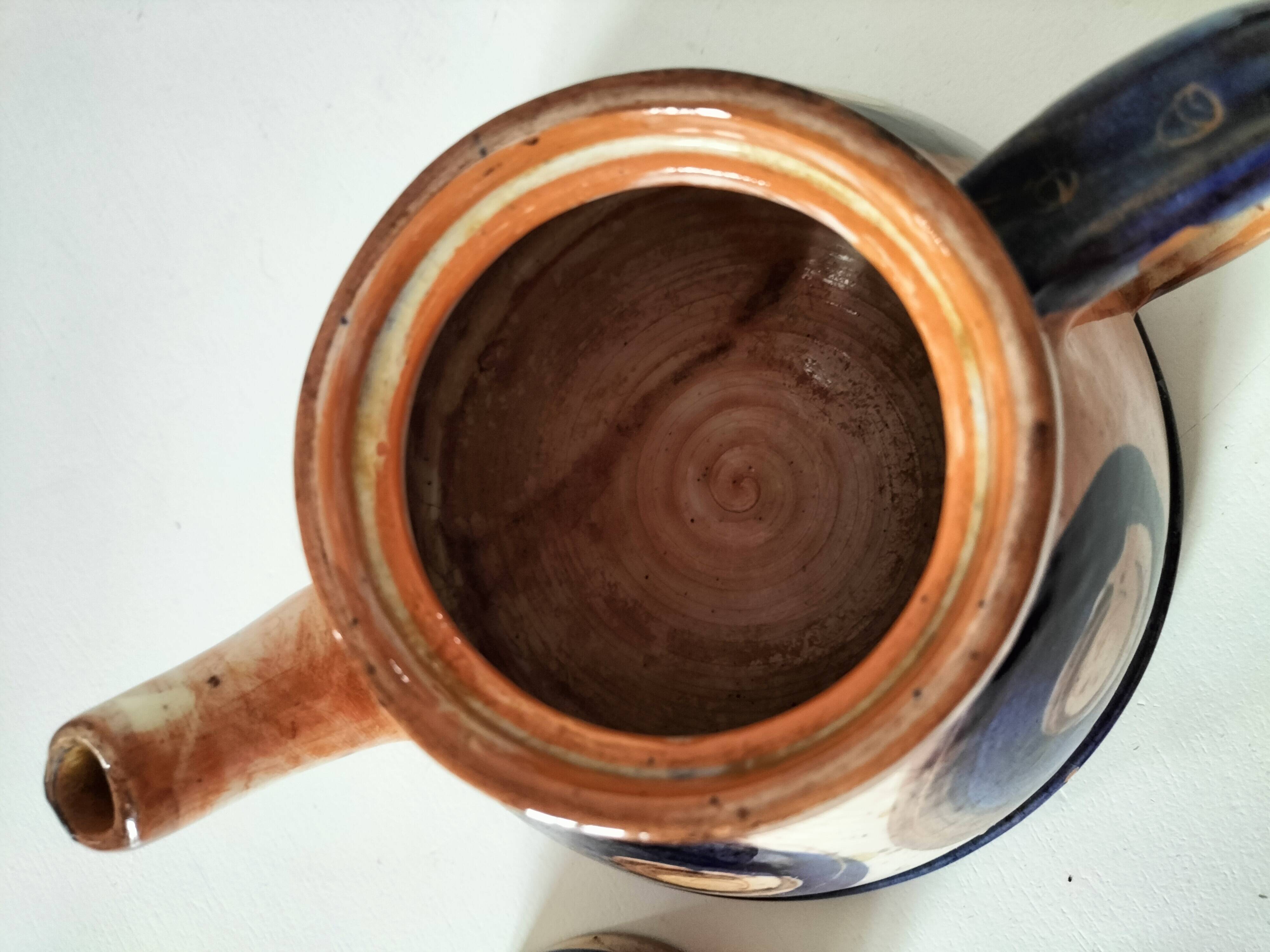 Red earthenware teapot