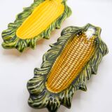 Set of 2 artisanal corn cobs in slurry from Portugal